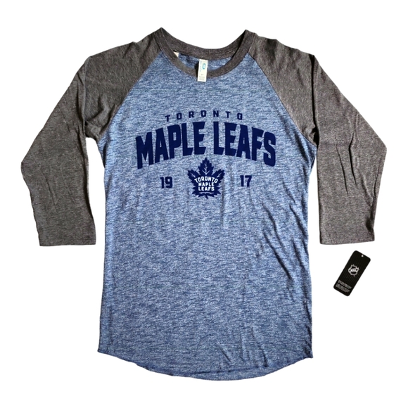 NHL Bulletin Toronto Maple Leafs 3/4 Sleeve TShirt Unisex - Picture 1 of 6